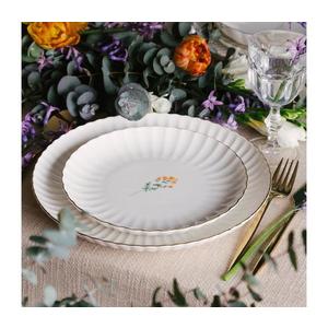 Jídelní sada 27 ks bílá/zlatá/porcelán 710KTP9748 obraz
