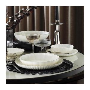 Jídelní sada 27 ks bílá/stříbrná/porcelán 719KTP9868 obraz
