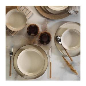 Jídelní sada 12 ks béžová/porcelán 710KTP3406 obraz