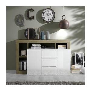 MC Akcent Komoda LENOR bílá/světlý dub 209030-07K obraz