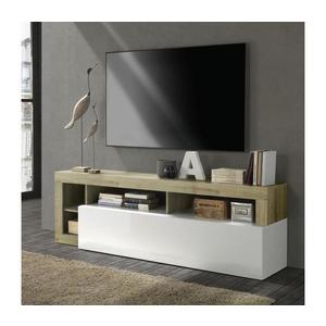 MC Akcent Televizní stolek LENOR bílá/světlý dub 209030-01K obraz