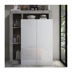 MC Akcent Skříň LENOR bílá/šedá beton 409030-44CE obraz