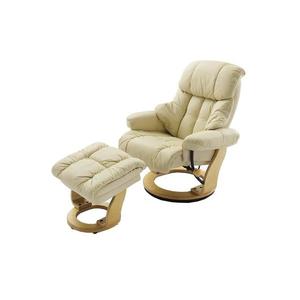 MC Akcent Polohovací křeslo HABI krémová/přírodní dub 4027207039004 obraz