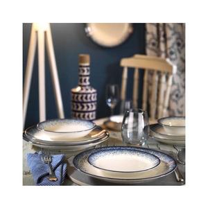 Jídelní sada 24 ks bílá/modrá/porcelán 710KTP2742 obraz