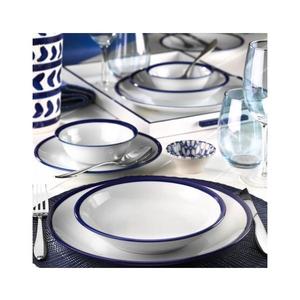 Jídelní sada 24 ks bílá/modrá/porcelán 710KTP2758 obraz