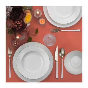 Jídelní sada 18 ks bílá/stříbrná/porcelán 719KTP9791 obraz