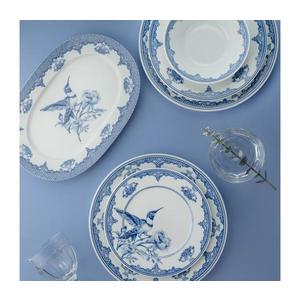 Jídelní sada 26 ks bílá/modrá/porcelán 710KTP3649 obraz