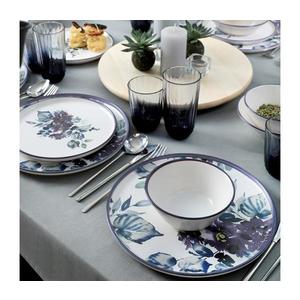 Jídelní sada 24 ks bílá/modrá/keramika 275KRM1934 obraz