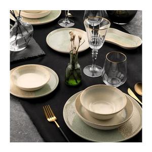 Jídelní sada 27 ks béžová/zelená/porcelán 721NBL3151 obraz