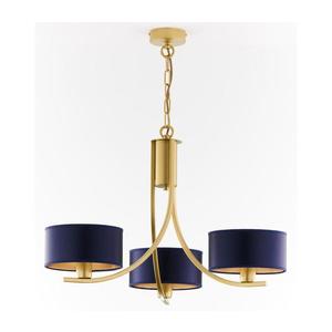 Jupiter 2093 - Lustr na řetězu ARTHUR 3xE27/15W/230V modrá/zlatá 2093 obraz