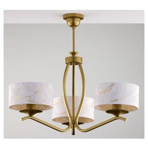 Jupiter 2109 - Lustr na tyči KASZMIR 3xE27/15W/230V bílá/zlatá/dekor mramoru 2109 obraz