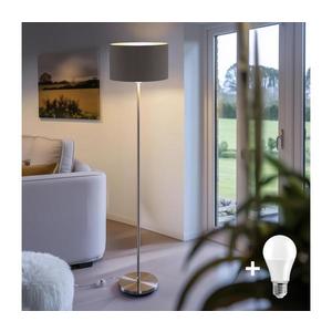 LED Stojací lampa TUNJA 1xE27/20W/230V pr. 38 cm matný chrom/hnědá 1xSA2188+1xEG32485 obraz