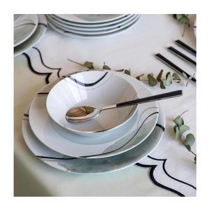 Jídelní sada 24 ks šedá/zelená/porcelán 719KTP9882 obraz