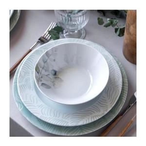 Jídelní sada 24 ks bílá/zelená/porcelán 719KTP9879 obraz