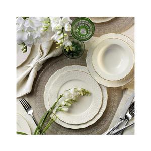 Jídelní sada 24 ks bílá/zlatá/porcelán 710KTP2489 obraz