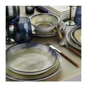 Jídelní sada 26 ks modrá/hnědá/porcelán 710KTP2928 obraz