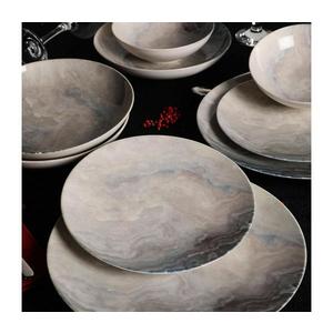 Jídelní sada 24 ks hnědá/porcelán 387GRP1104 obraz