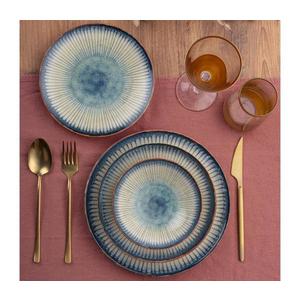 Jídelní sada 24 ks modrá/porcelán 387GRP1368 obraz