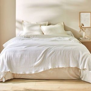 Jednobarevný přehoz na pohovku nebo jednobarevný pléd z trojitého mušelínu obraz