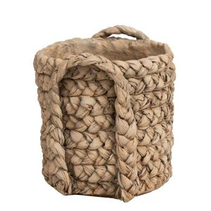 Hnědý cementový květináč s pleteným vzorem z listů Leavia - 20*22*21cm 90262 obraz