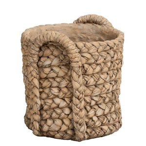 Hnědý cementový květináč s pleteným vzorem z listů Leavia - 26*28*27cm 90263 obraz