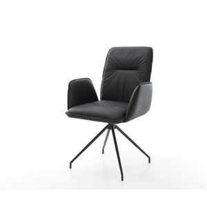 Jídelní židle Vinja-Flex pravá kůže černá křížová podnož zúžená obraz