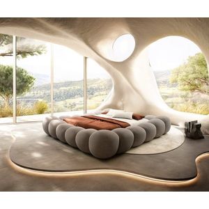 Čalouněná postel Perlla 180x200 cm strukturovaná látka soft obraz