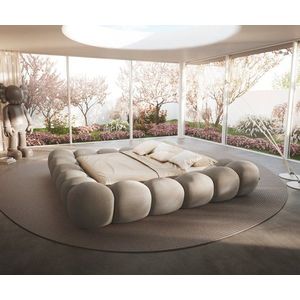 Čalouněná postel Perlla 180x200 cm bouclé taupe obraz