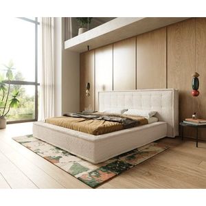 Čalouněná postel Filikos 180x200 cm bouclé krémová obraz