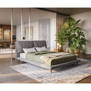 Čalouněná postel Cusino 140x200 cm mikrovlákno šedá obraz