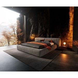 Čalouněná postel Coperti 180x200 cm mikrovlákno šedá obraz