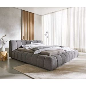 Čalouněná postel Cutio 180x200 cm bouclé stříbrně šedá obraz