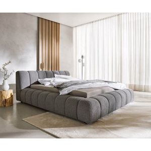 Čalouněná postel Cutio 140x200 cm bouclé stříbrně šedá obraz