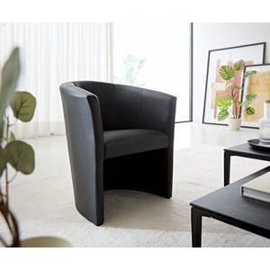 Křeslo Pieder černé lounge čalouněné koženka obraz