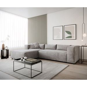 Rohová pohovka Brom 260x175 cm mikrovlákno šedá lenoška levá obraz