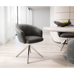 Jídelní židle Caja-Flex s područkami mikrovlákno antracit obraz