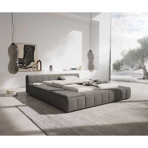 Čalouněná postel Espazio 140x200 cm bouclé stříbrně šedá obraz