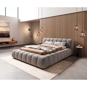 Čalouněná postel Cutio 140x200 cm mikrovlákno šedá obraz