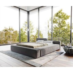 Čalouněná postel Kalinea 140x200 cm mikrovlákno šedá obraz