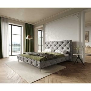 Čalouněná postel Nayara 180x200 cm mikrovlákno šedá obraz