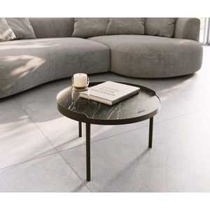 Konferenční stolek Torell 50x50 cm keramika Laminam®Noir Desir obraz