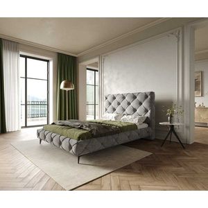 Čalouněná postel Nayara 140x200 cm mikrovlákno šedá obraz