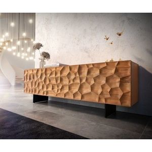 TV stolek Solu 175 cm akácie přírodní 2 dvířka 2 zásuvky obraz