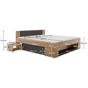 Postel s úložným prostorem UNIS Tempo Kondela obraz