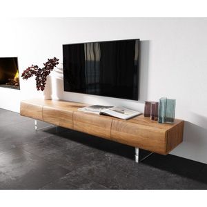 Lowboard New Live-Edge 200 cm přírodní akát 4 dvířka akrylátová obraz