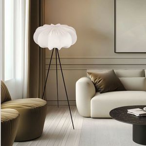 Stojací lampa CAFEE’ s krémovým stínidlem latte 52 cm - skandinávská stojací lampa E27 obraz