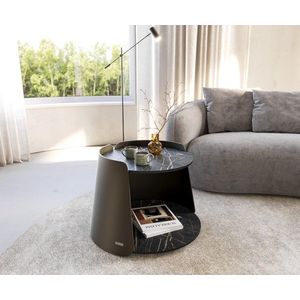 Konferenční stolek Daban 50x50 cm keramika Laminam®Noir Desir obraz