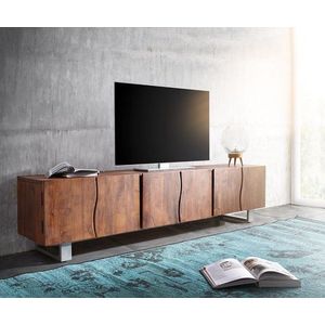 TV stolek Live Edge 220 cm akácie hnědá masiv 6 dvířek obraz