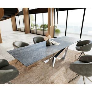 Jídelní stůl Edge 200-300x100 keramika Laminam®Nero Greco obraz