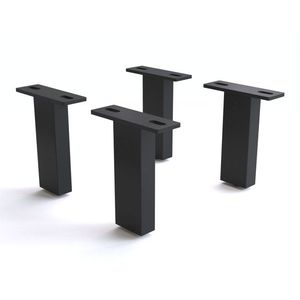 Obdélníková podnož 15 cm kovová černá (sada 4 kusů) obraz